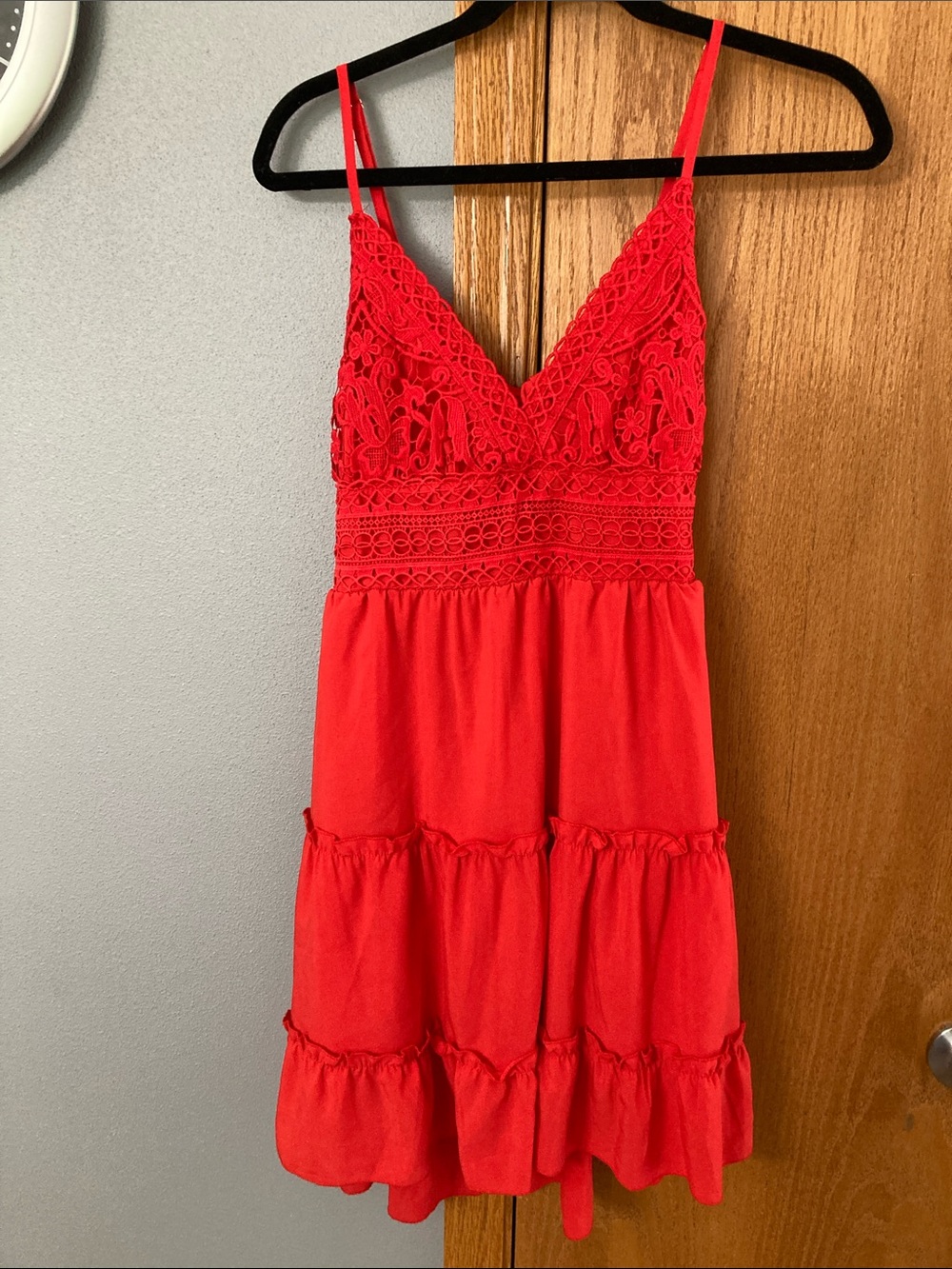 Red Lace Bodice Backless Sundress
